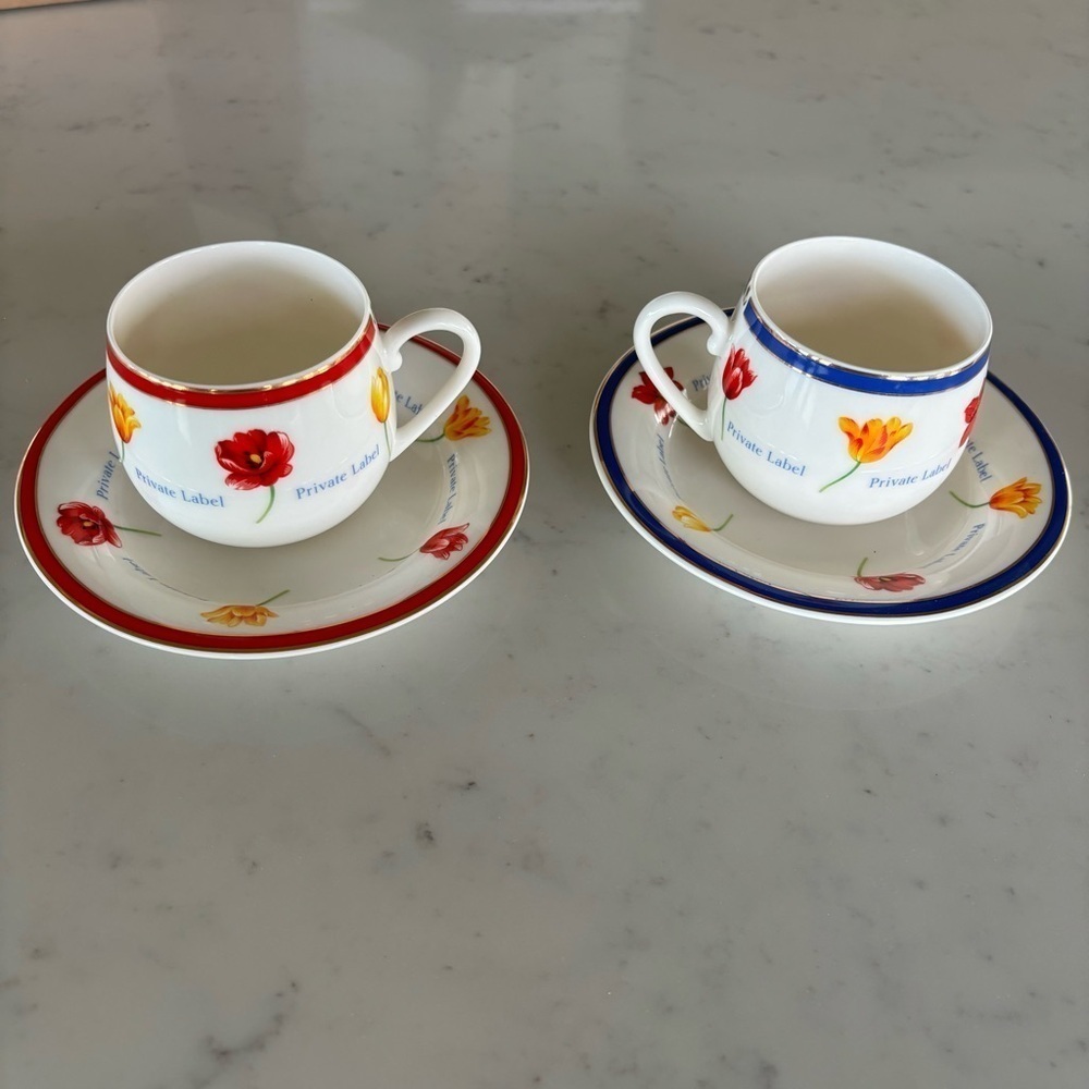 Private Label Flower Tea Cup And Saucer Set of 2‎